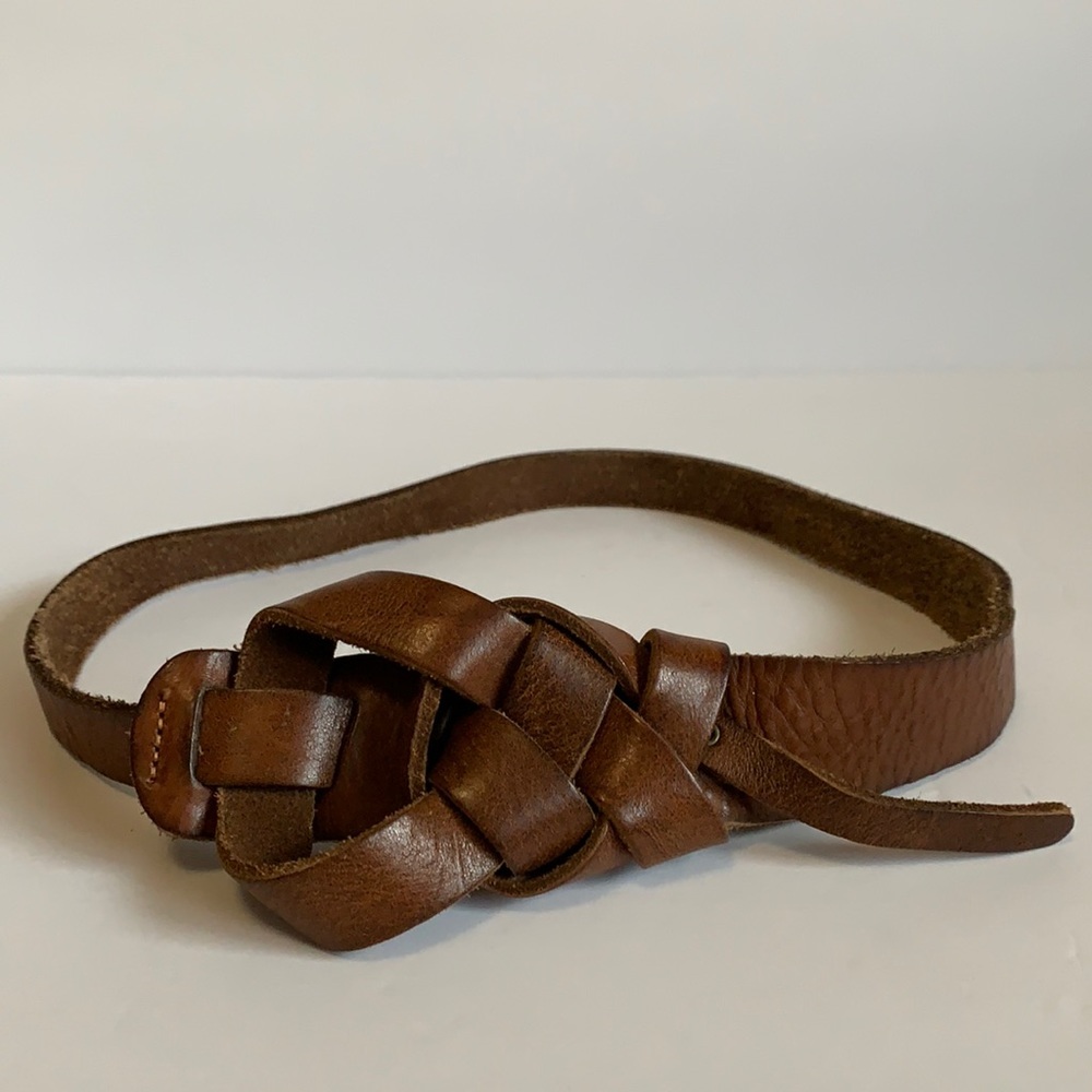 Live Love Loft Genuine Leather Brown Knotted Belt